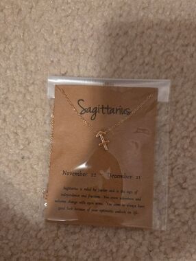 Gold Sagittarius Zodiac Necklace - Minimal Arrow Pendant